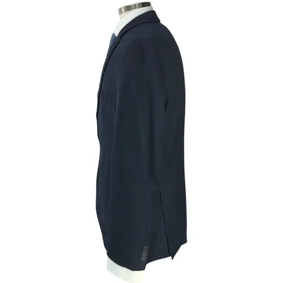 Michael Kors Mens Size 42L Blazer Jacket Sport Coat Navy Blue Metal Buttons